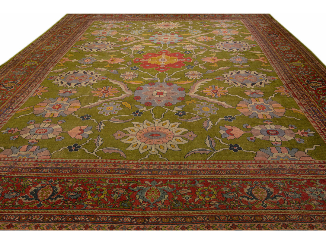 Antique Mahal Wool Rug 16 X 21