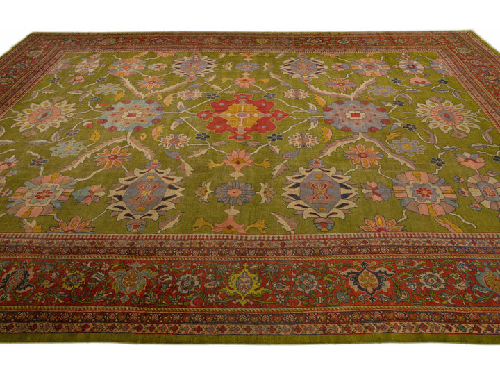 Antique Mahal Wool Rug 16 X 21