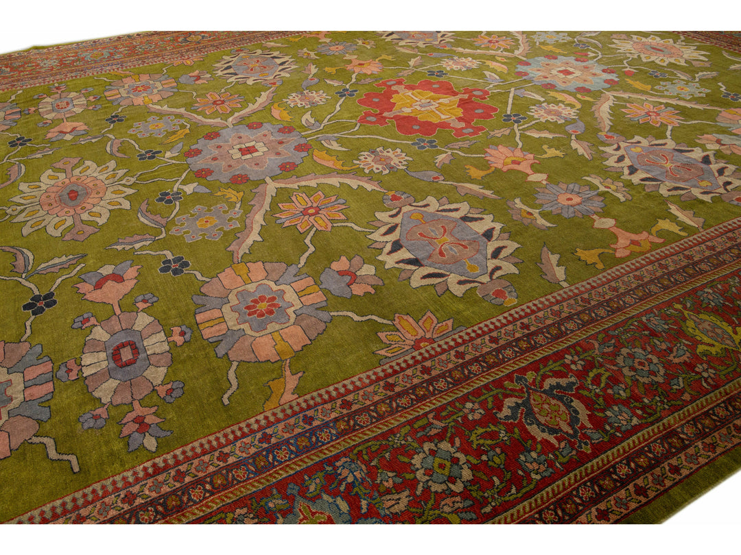 Antique Mahal Wool Rug 16 X 21