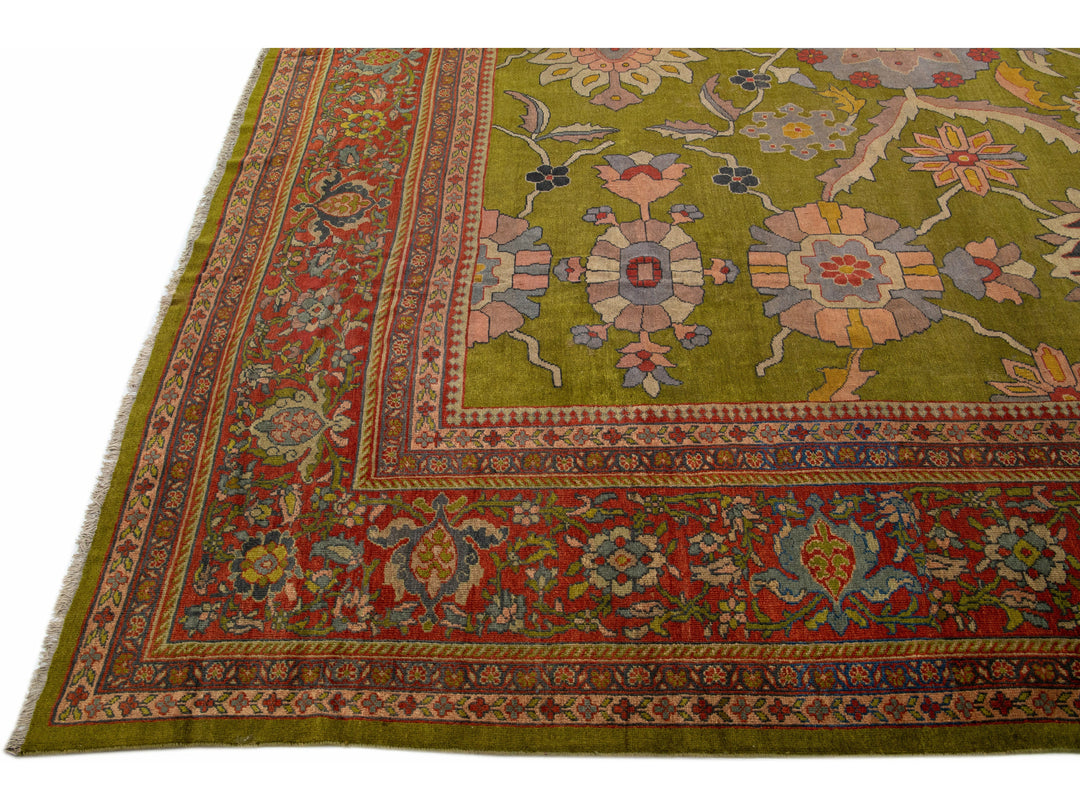 Antique Mahal Wool Rug 16 X 21