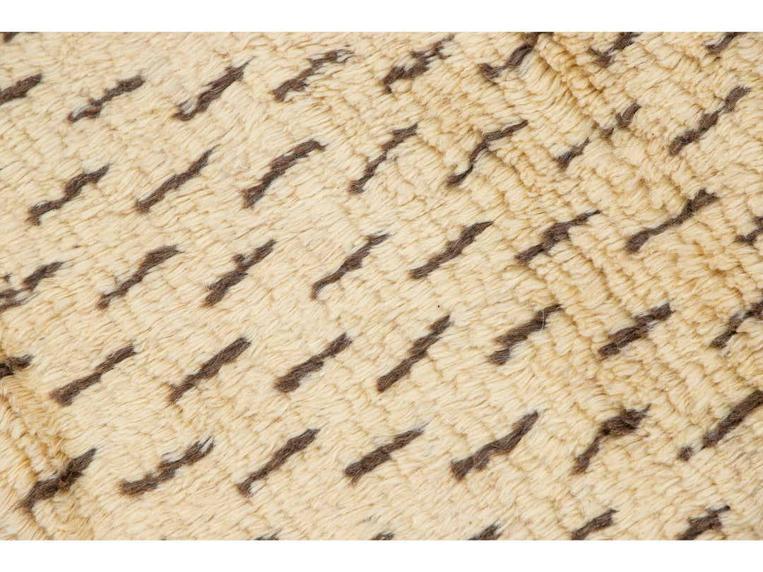 Modern Tan Moroccan Rug 7 X 11