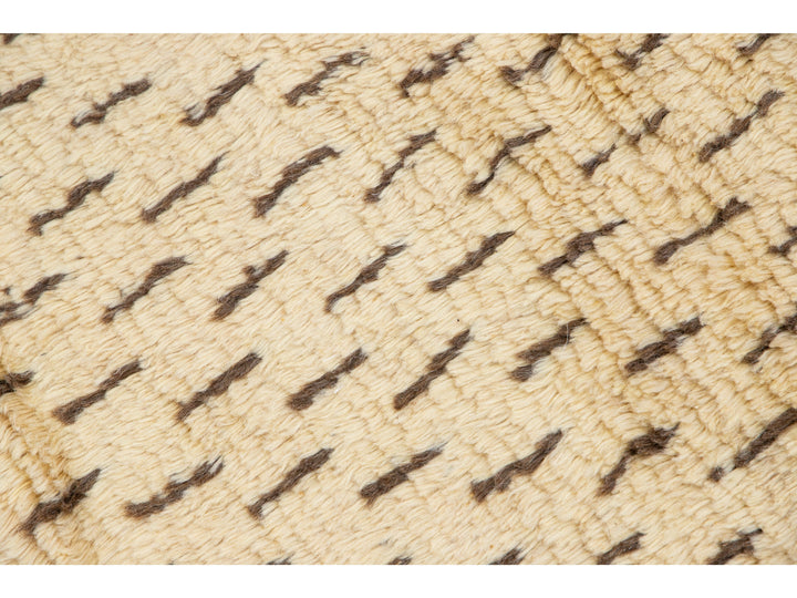 Modern Tan Moroccan Rug 7 X 11