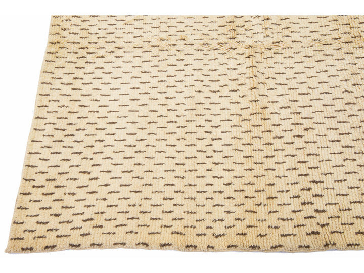 Modern Tan Moroccan Rug 7 X 11