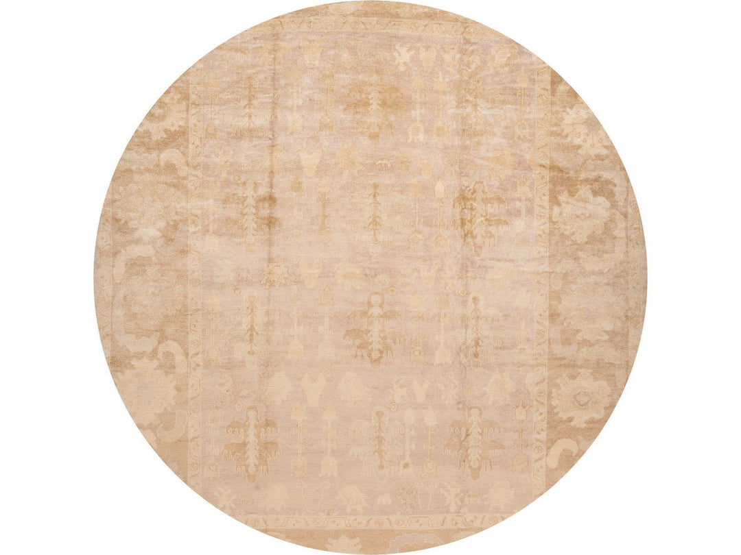 New Modern Oversize Beige Turkish Oushak Rug 12 X 16