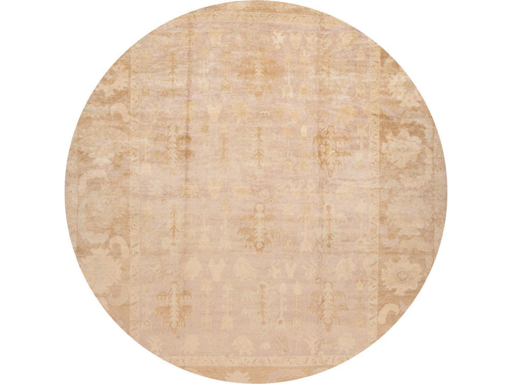 New Modern Oversize Beige Turkish Oushak Rug 12 X 16