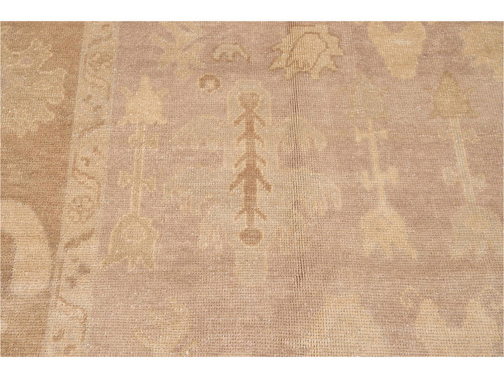 New Modern Oversize Beige Turkish Oushak Rug 12 X 16