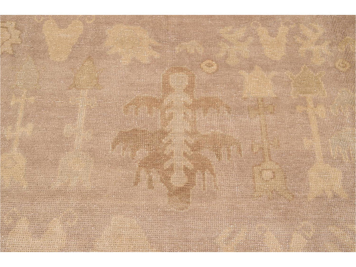 New Modern Oversize Beige Turkish Oushak Rug 12 X 16