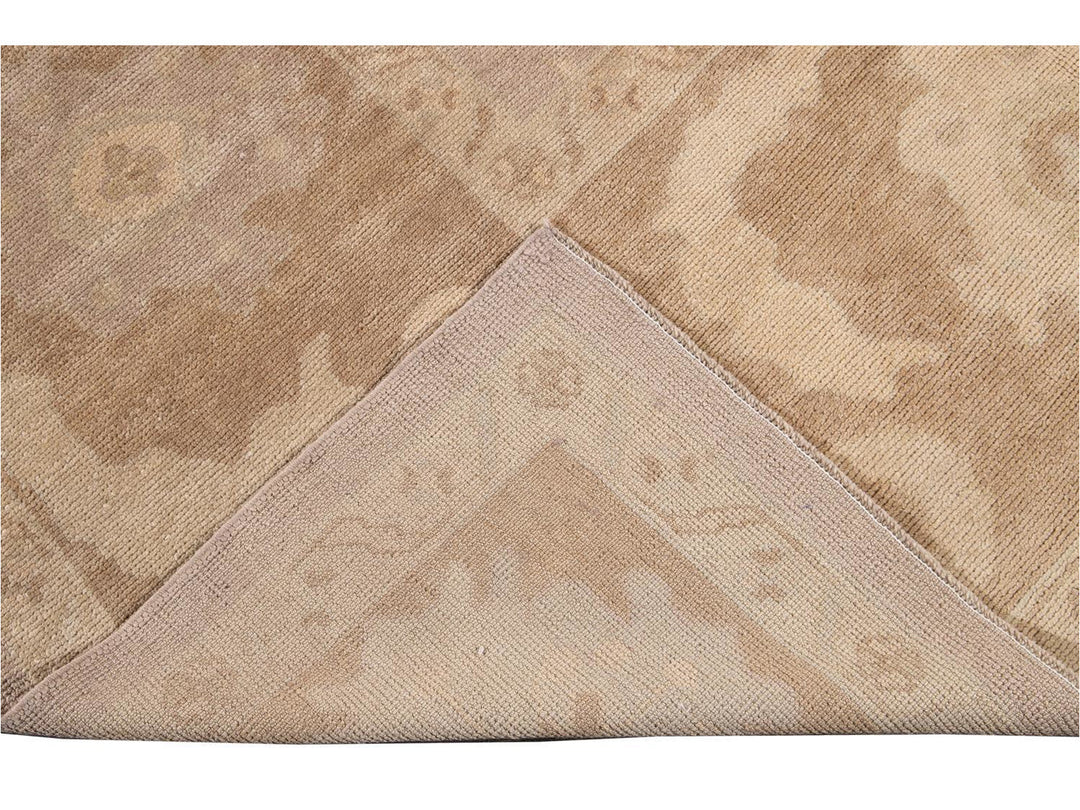 New Modern Oversize Beige Turkish Oushak Rug 12 X 16