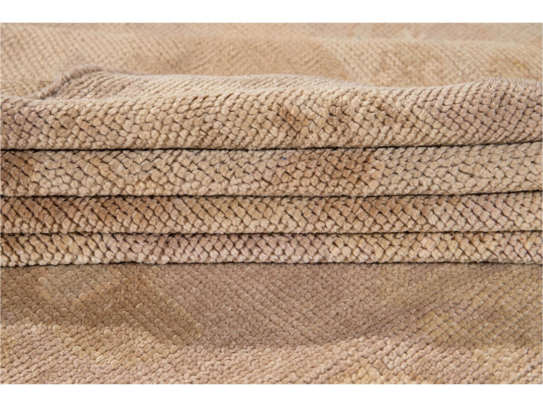 New Modern Oversize Beige Turkish Oushak Rug 12 X 16