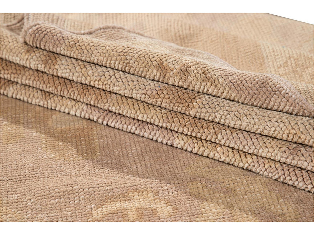 New Modern Oversize Beige Turkish Oushak Rug 12 X 16