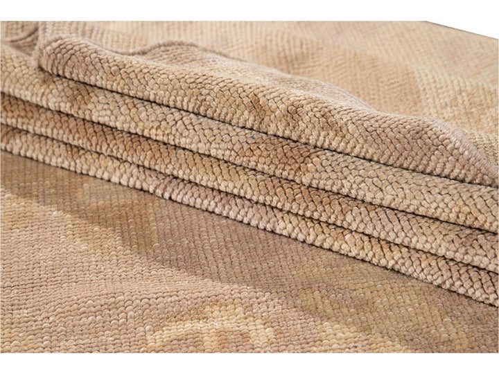 New Modern Oversize Beige Turkish Oushak Rug 12 X 16