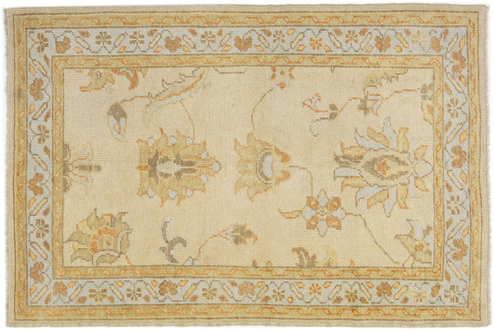 Modern Turkish Oushak Wool Rug 4 X 5
