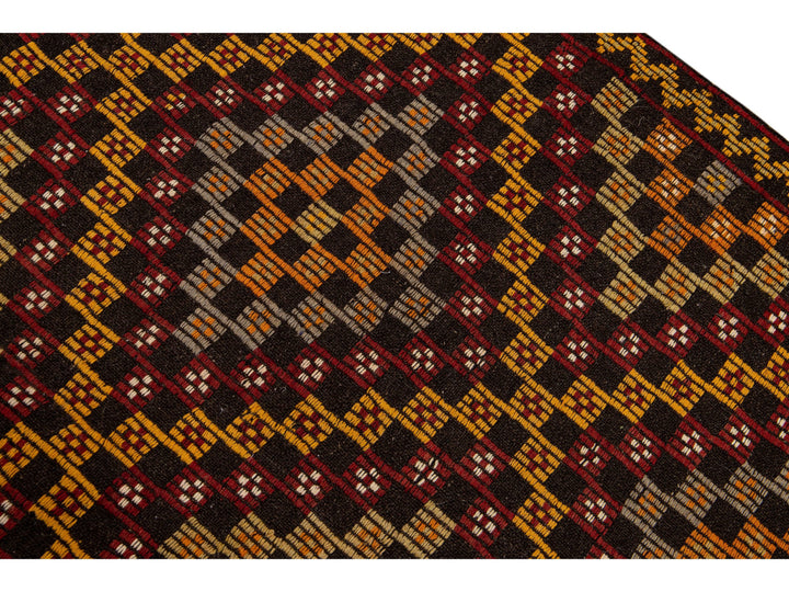 Vintage Soumak Wool Rug 6 X 9