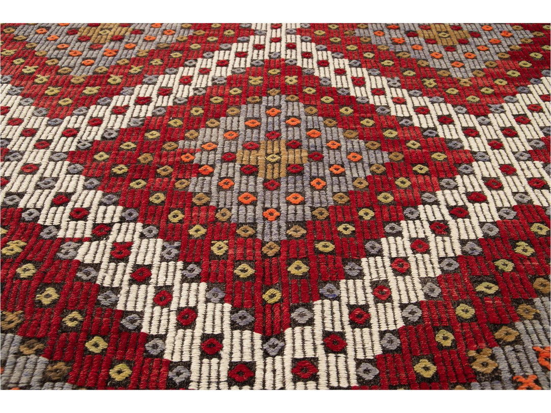 Vintage Soumak Wool Rug 6 X 12