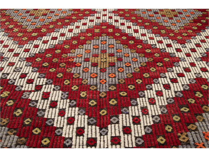 Vintage Soumak Wool Rug 6 X 12