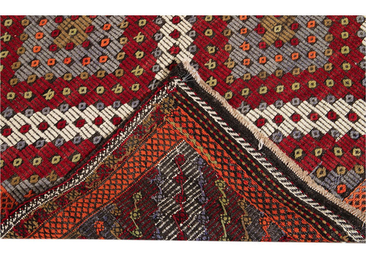 Vintage Soumak Wool Rug 6 X 12