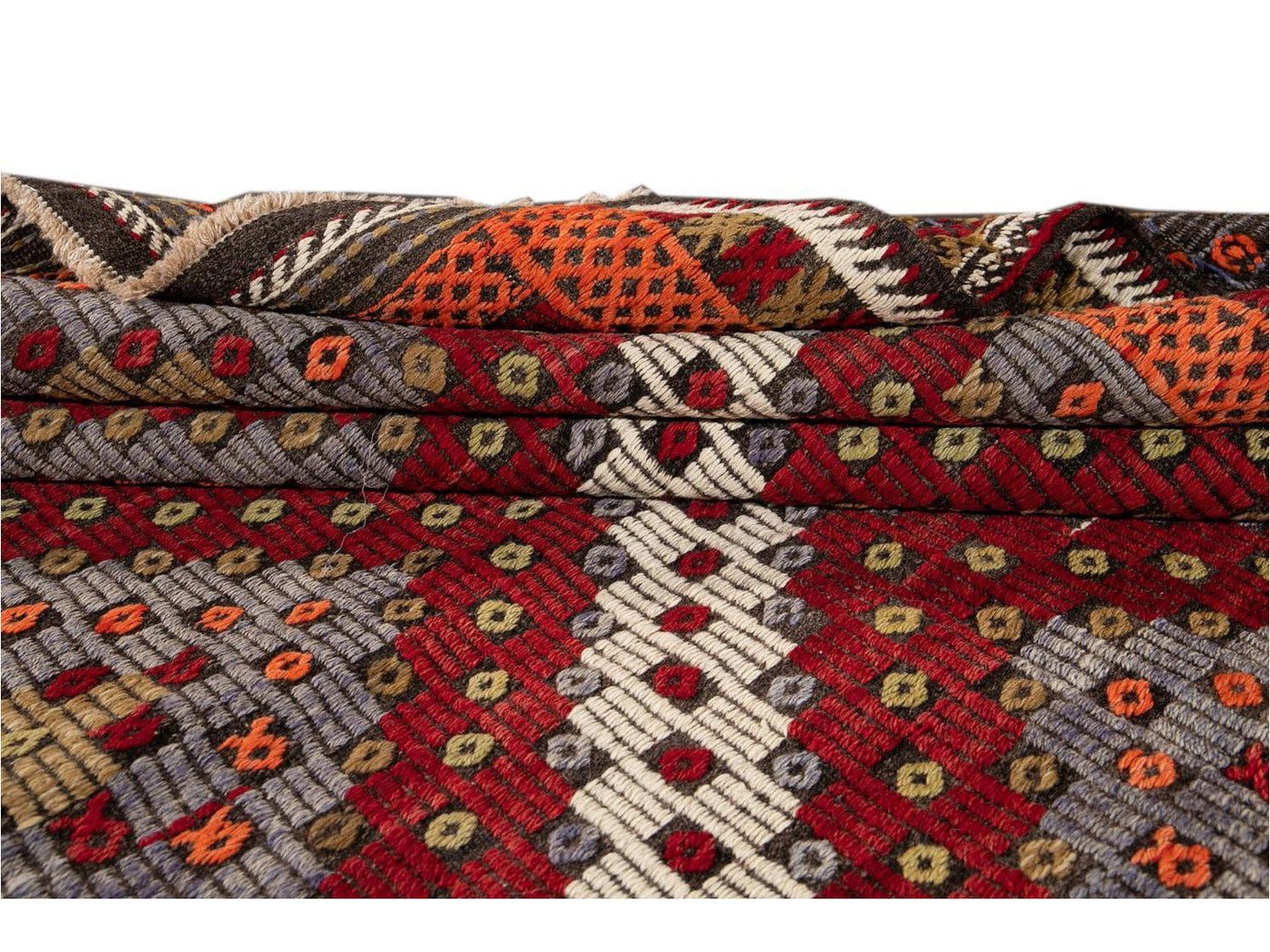Vintage Soumak Wool Rug 6 X 12