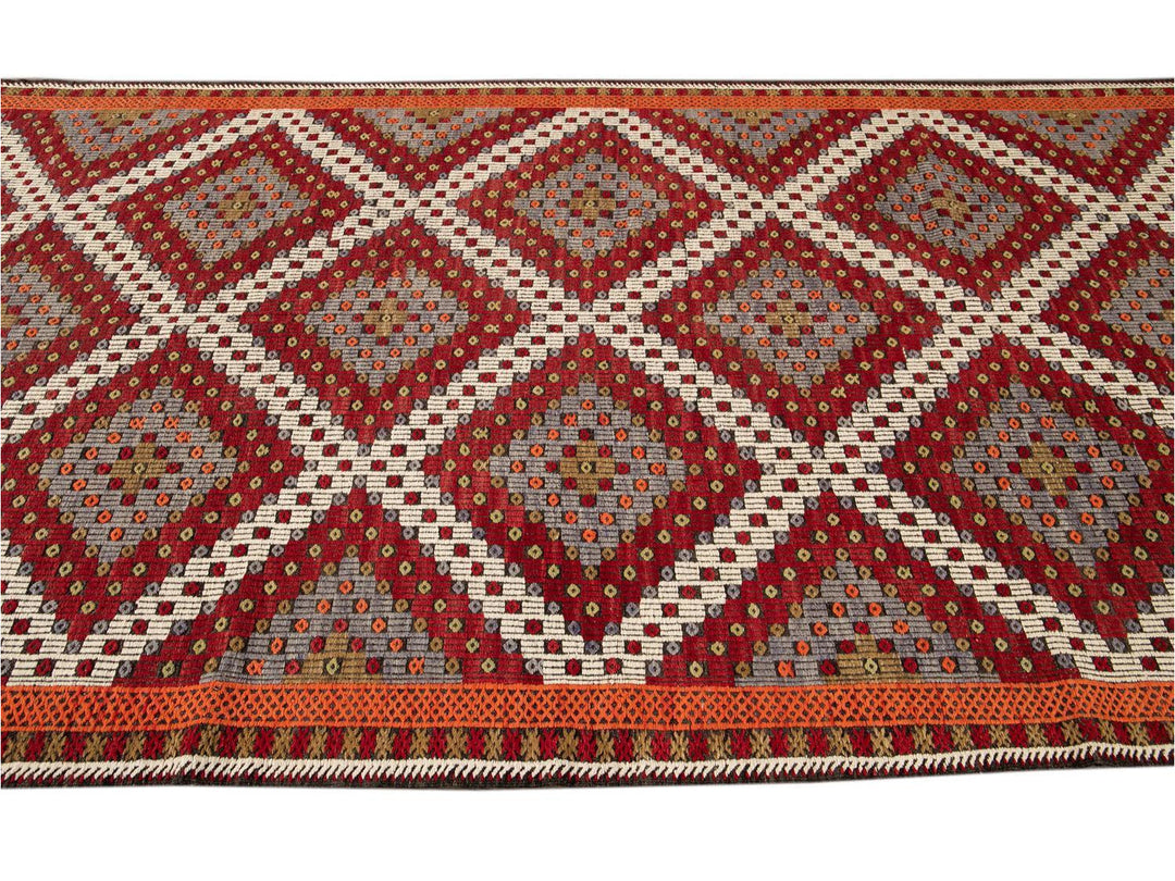 Vintage Soumak Wool Rug 6 X 12