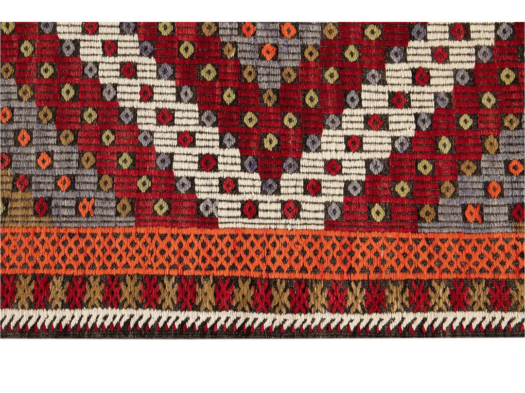 Vintage Soumak Wool Rug 6 X 12