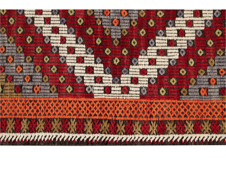 Vintage Soumak Wool Rug 6 X 12