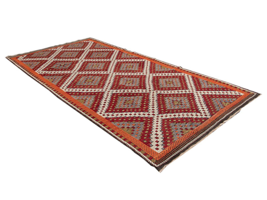 Vintage Soumak Wool Rug 6 X 12