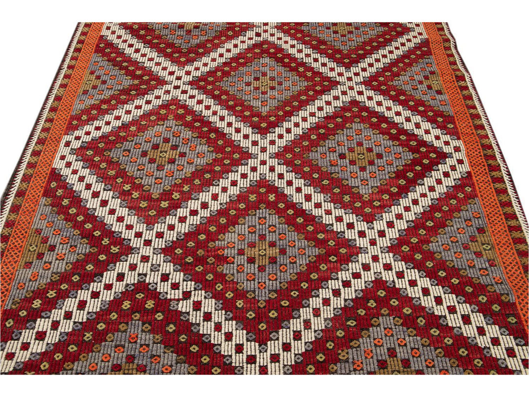Vintage Soumak Wool Rug 6 X 12