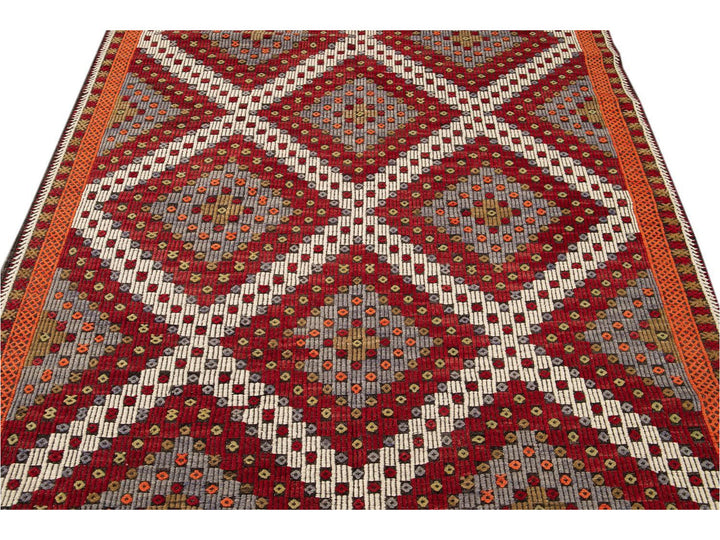 Vintage Soumak Wool Rug 6 X 12