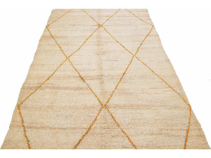 Modern Moroccan Tribal Wool Rug 6 X 12