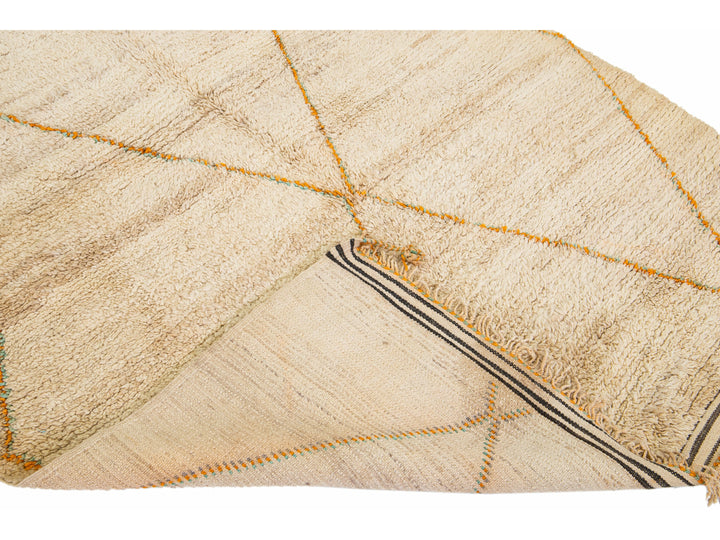 Modern Moroccan Tribal Wool Rug 6 X 12