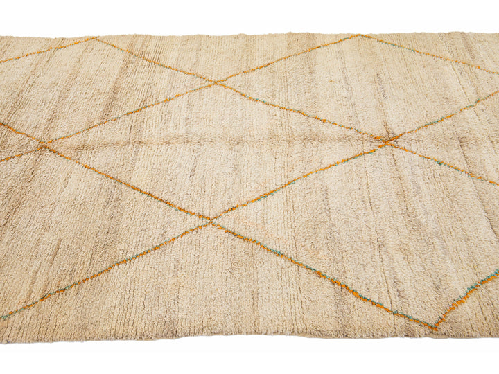 Modern Moroccan Tribal Wool Rug 6 X 12