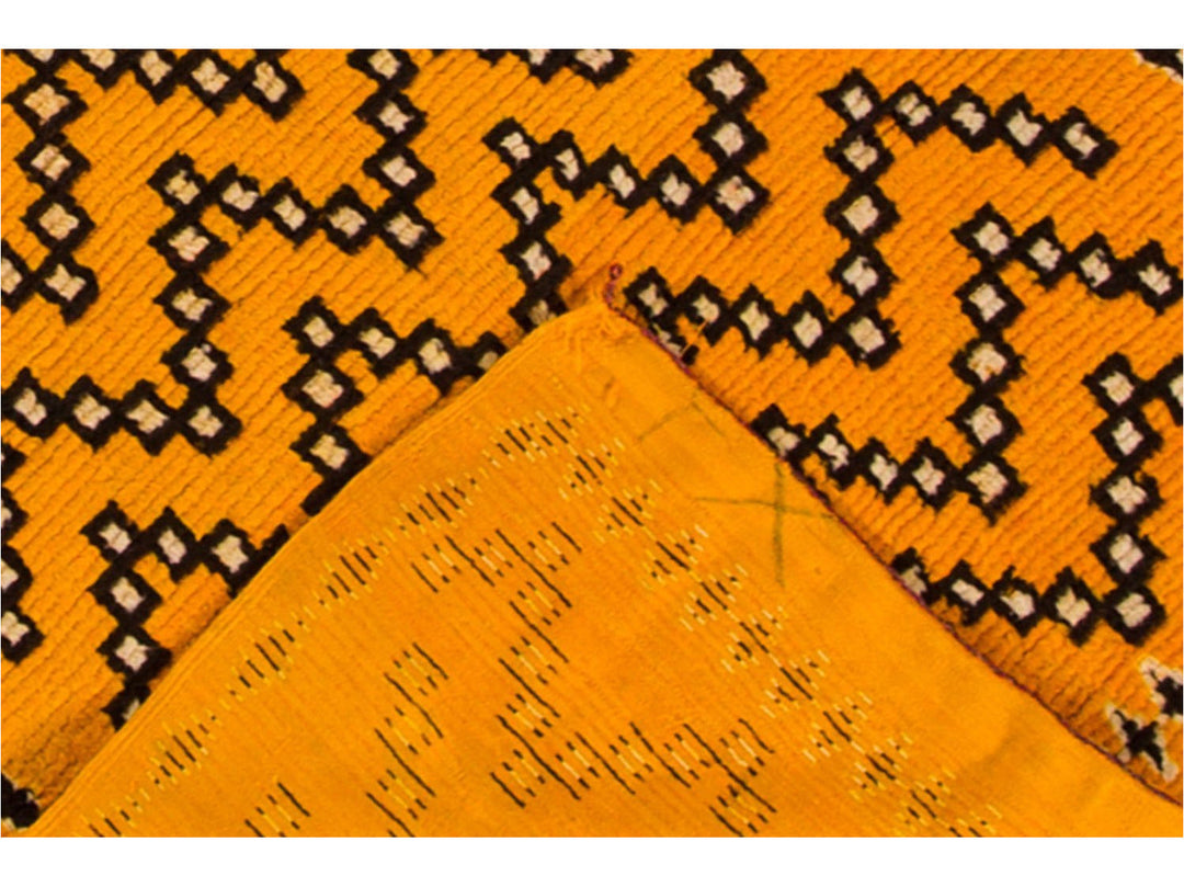 Modern Yellow Moroccan Tribal Runner 4 X 10