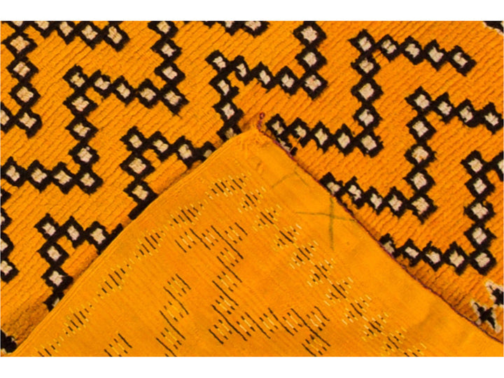 Modern Yellow Moroccan Tribal Runner 4 X 10