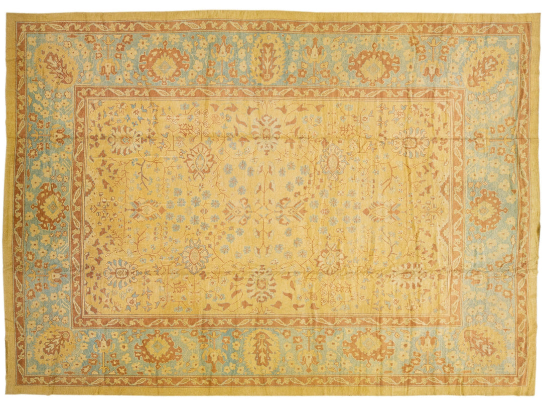 Modern Oushak Wool Rug 15 X 20