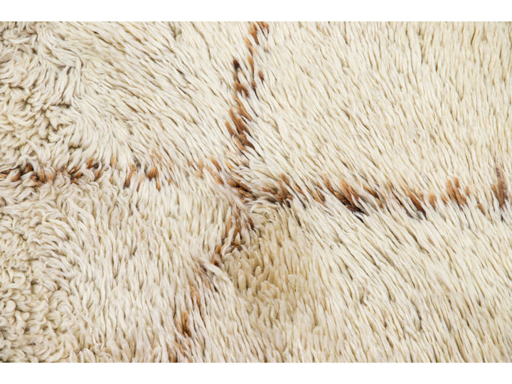 Modern Beige Moroccan Wool Rug 7 X 12