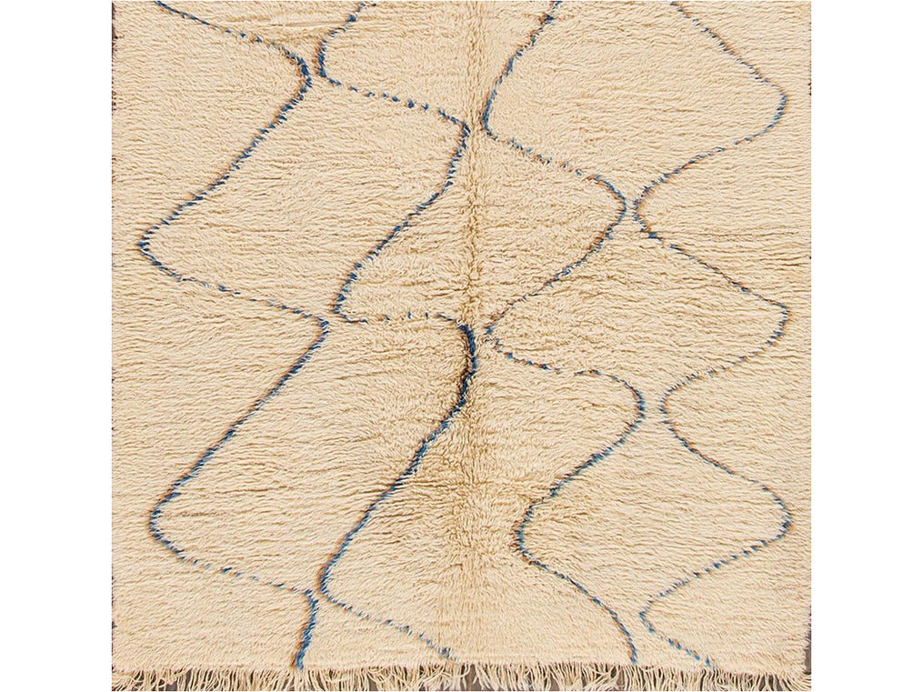 Modern Ivory Moroccan Rug 6 X 12