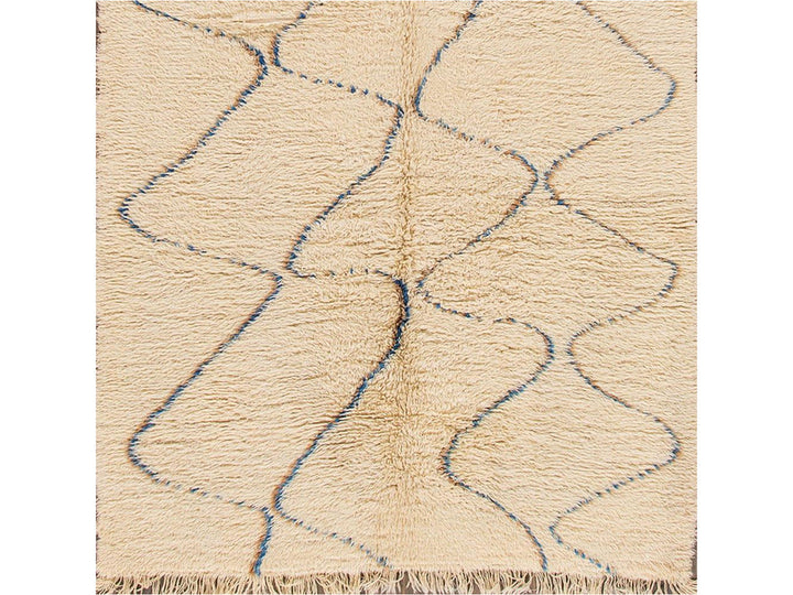 Modern Ivory Moroccan Rug 6 X 12