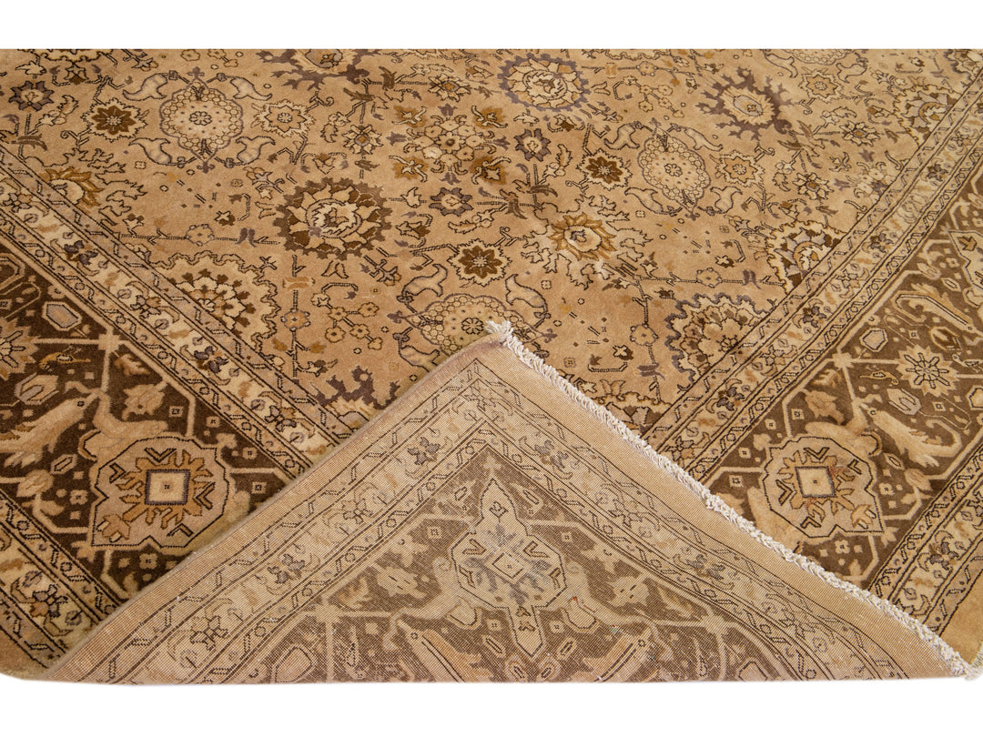 Antique Tabriz Wool Rug 11 X 19