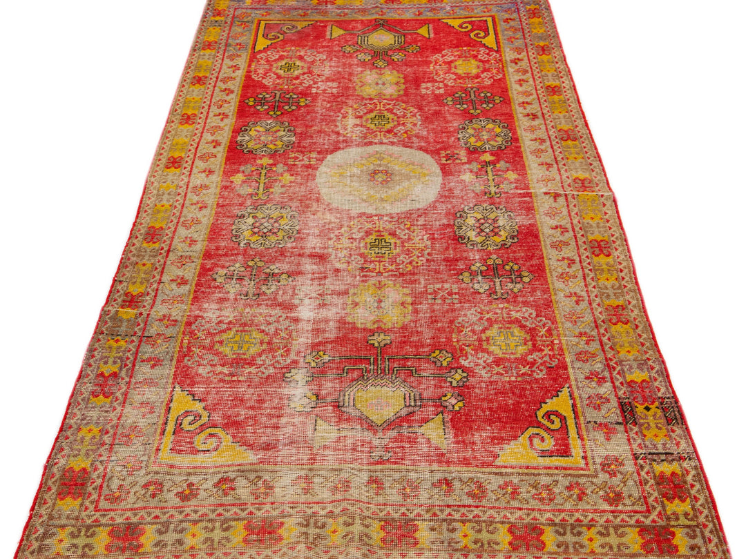 Antique Turkish Khotan Wool Rug 4 X 9