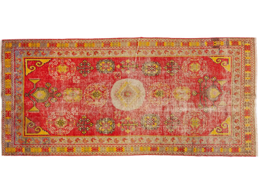 Antique Turkish Khotan Wool Rug 4 X 9