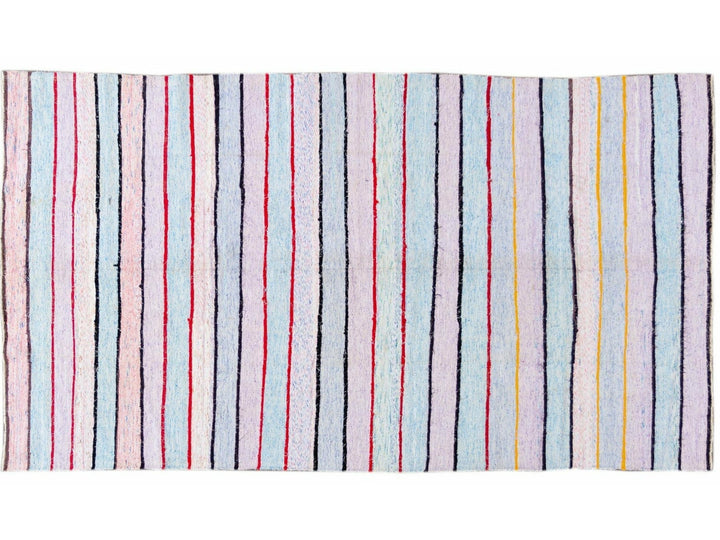 Vintage Striped Turkish Kilim Rug 6 X 11