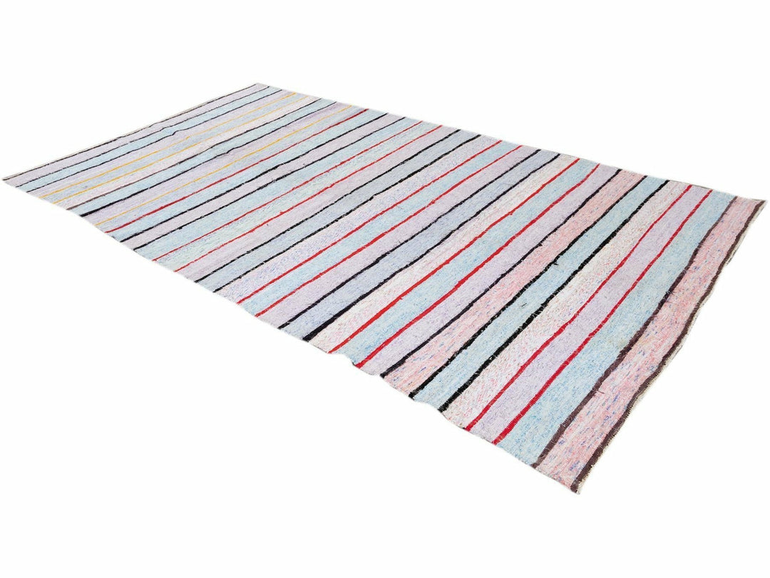 Vintage Striped Turkish Kilim Rug 6 X 11