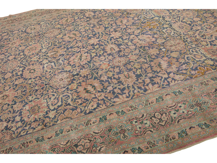 Antique Tabriz Wool Rug 11 X 14