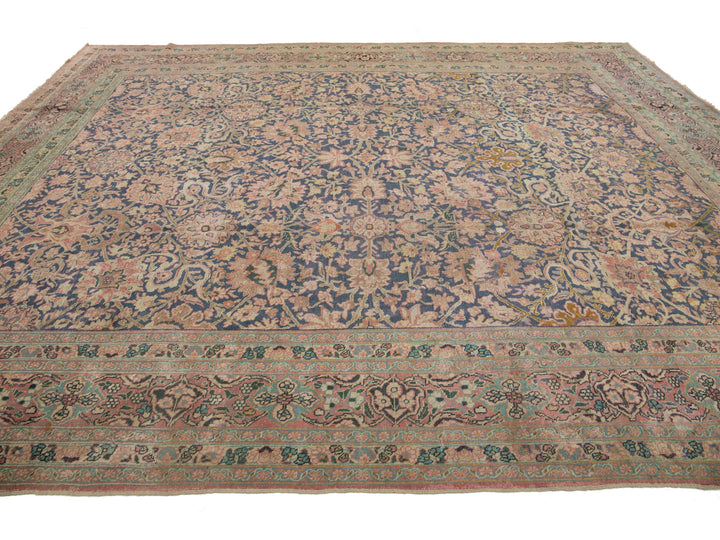 Antique Tabriz Wool Rug 11 X 14