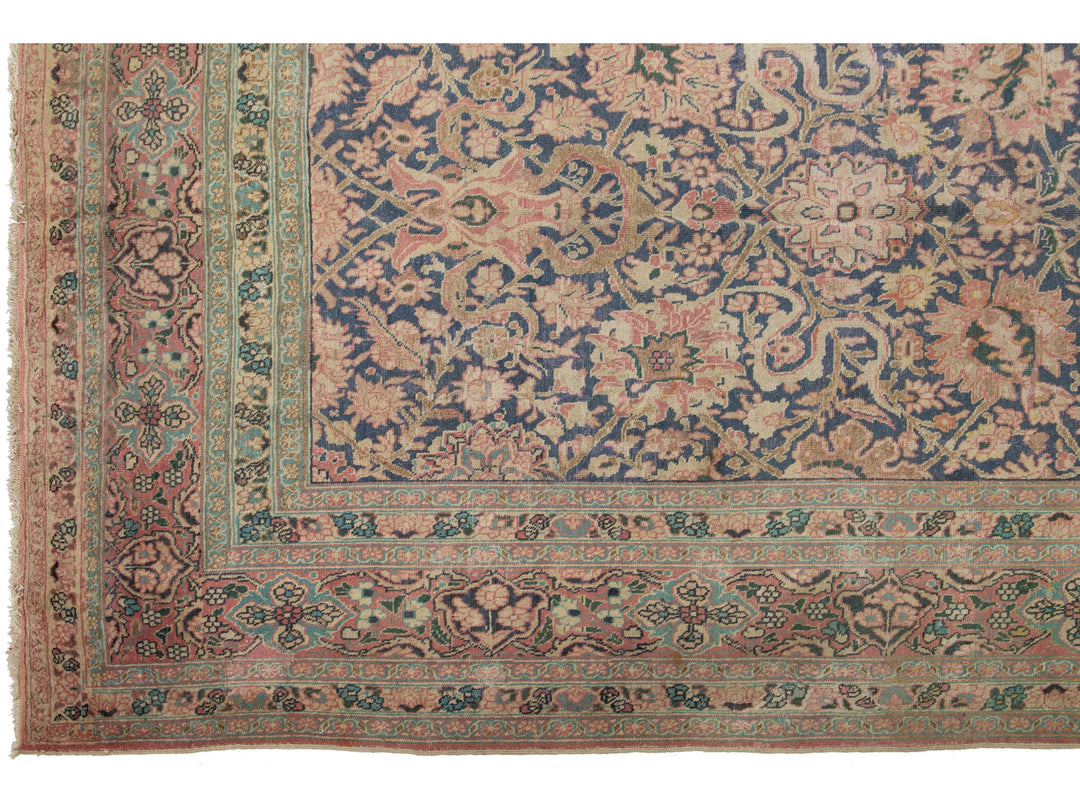 Antique Tabriz Wool Rug 11 X 14