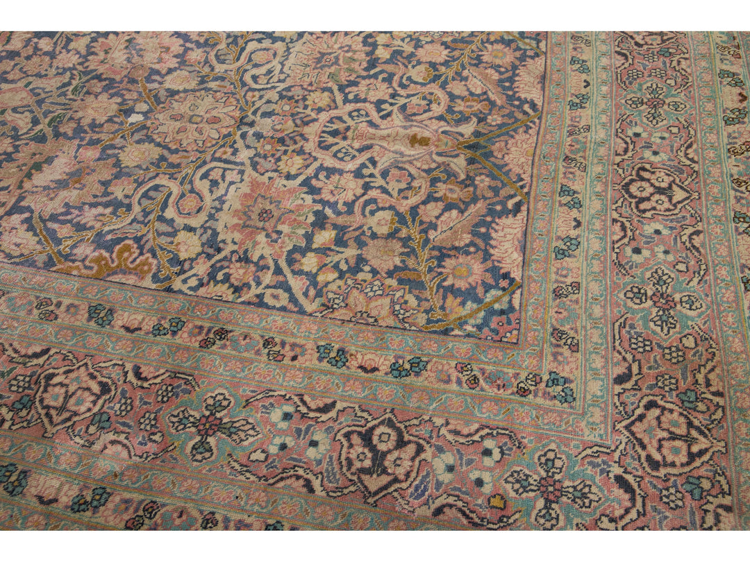 Antique Tabriz Wool Rug 11 X 14