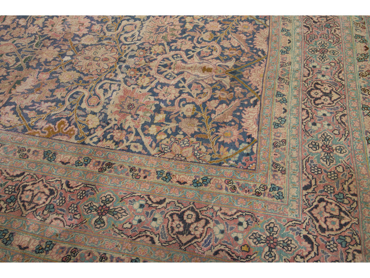 Antique Tabriz Wool Rug 11 X 14