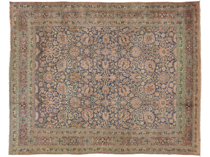 Antique Tabriz Wool Rug 11 X 14