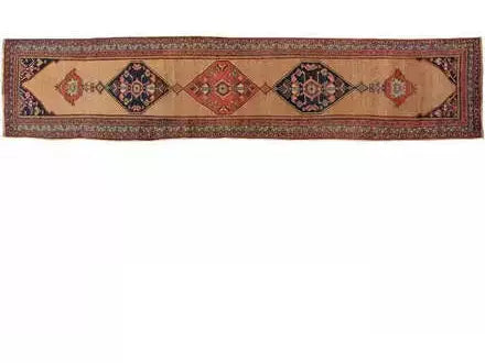 Antique Bidjar Wool Runner 4 X 17