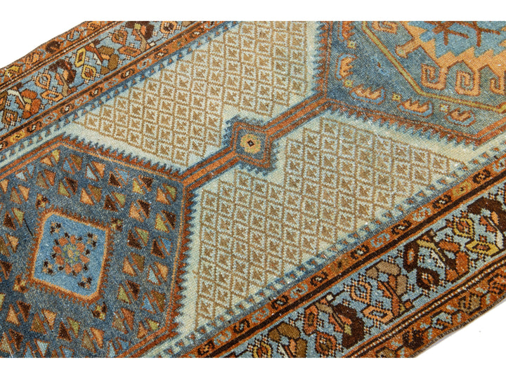 Antique Hamadan Wool Runner 3 X 16