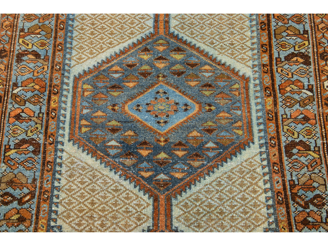 Antique Hamadan Wool Runner 3 X 16